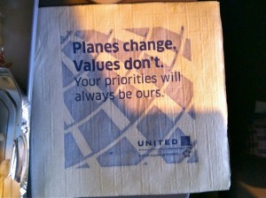 Plane change. Values don't United Airlines